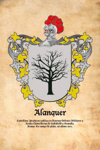Escudo heráldico del apellido ALANQUER