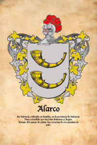 Escudo heráldico del apellido ALARCO