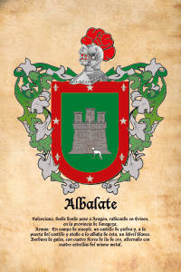 Escudo heráldico del apellido ALBALATE