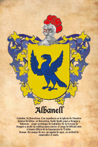 Escudo heráldico del apellido ALBANELL