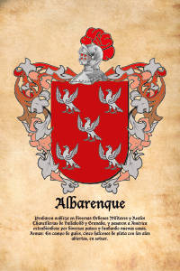 Escudo heráldico del apellido ALBARENQUE