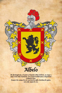 Escudo heráldico del apellido ALBELO