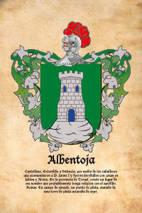 Escudo heráldico del apellido ALBENTOJA