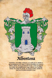 Escudo heráldico del apellido ALBENTOSA