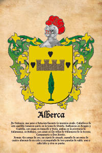 Escudo heráldico del apellido ALBERCA