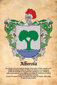 Escudo heráldico del apellido ALBEROLA