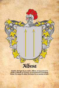 Escudo heráldico del apellido ALBESA