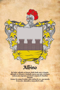 Escudo heráldico del apellido ALBINO