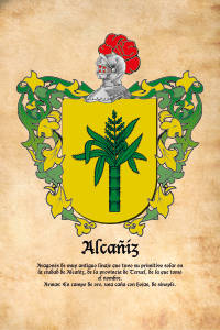 Escudo heráldico del apellido ALCAÑIZ