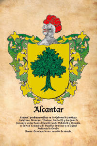 Escudo heráldico del apellido ALCANTAR