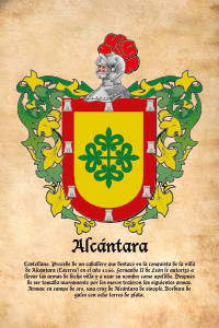 Escudo heráldico del apellido ALCANTARA