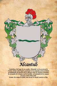 Escudo heráldico del apellido ALCANTUD