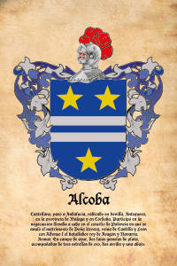Escudo heráldico del apellido ALCOBA