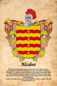 Escudo heráldico del apellido ALCOBER