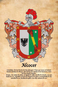 Escudo heráldico del apellido ALCOCER