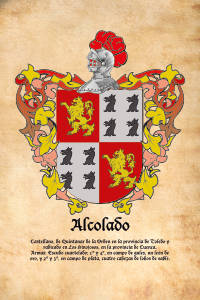 Escudo heráldico del apellido ALCOLADO
