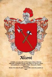 Escudo heráldico del apellido Alcové