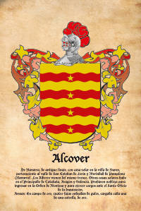 Escudo heráldico del apellido ALCOVER
