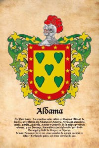 Escudo heráldico del apellido ALDAMA