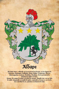 Escudo heráldico del apellido ALDAPE