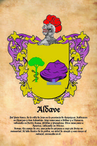 Escudo heráldico del apellido ALDAVE