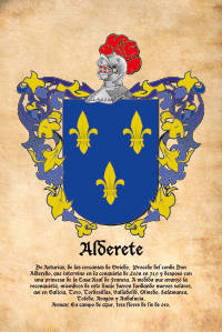 Escudo heráldico del apellido ALDERETE
