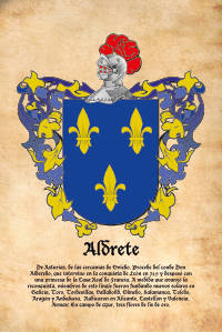 Escudo heráldico del apellido ALDRETE