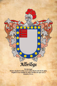 Escudo heráldico del apellido ALDRIDGE