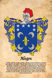 Escudo heráldico del apellido ALEGRE
