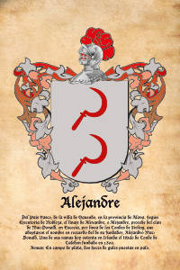 Escudo heráldico del apellido ALEJANDRE