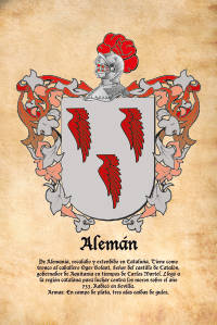Escudo heráldico del apellido ALEMAN