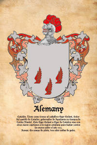 Escudo heráldico del apellido Alemany