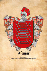 Escudo heráldico del apellido ALEMAR