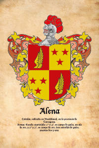 Escudo heráldico del apellido ALENA