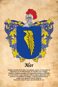 Escudo heráldico del apellido ALER