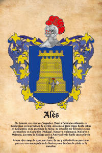 Escudo heráldico del apellido Alés