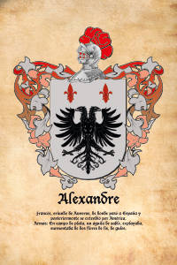 Escudo heráldico del apellido ALEXANDRE