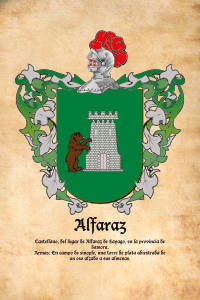 Escudo heráldico del apellido ALFARAZ