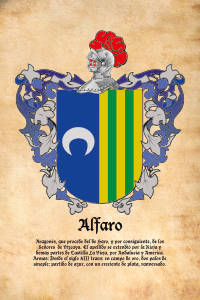 Escudo heráldico del apellido ALFARO