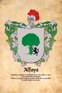 Escudo heráldico del apellido ALFAYA