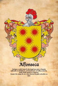 Escudo heráldico del apellido Alfonseca