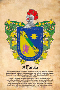 Escudo heráldico del apellido ALFONSO