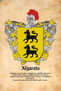 Escudo heráldico del apellido ALGARATE