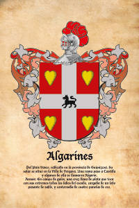 Escudo heráldico del apellido ALGARINES