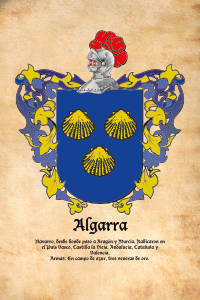 Escudo heráldico del apellido ALGARRA