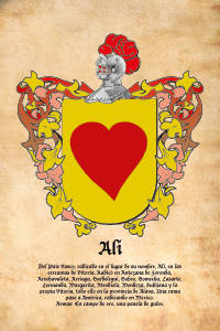 Escudo heráldico del apellido ALI