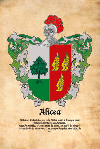 Escudo heráldico del apellido ALICEA
