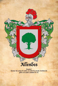 Escudo heráldico del apellido ALLENDES