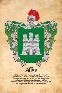 Escudo heráldico del apellido ALLUE