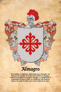 Escudo heráldico del apellido ALMAGRO